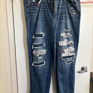 Torrid High Rise Distressed Blue Jeans